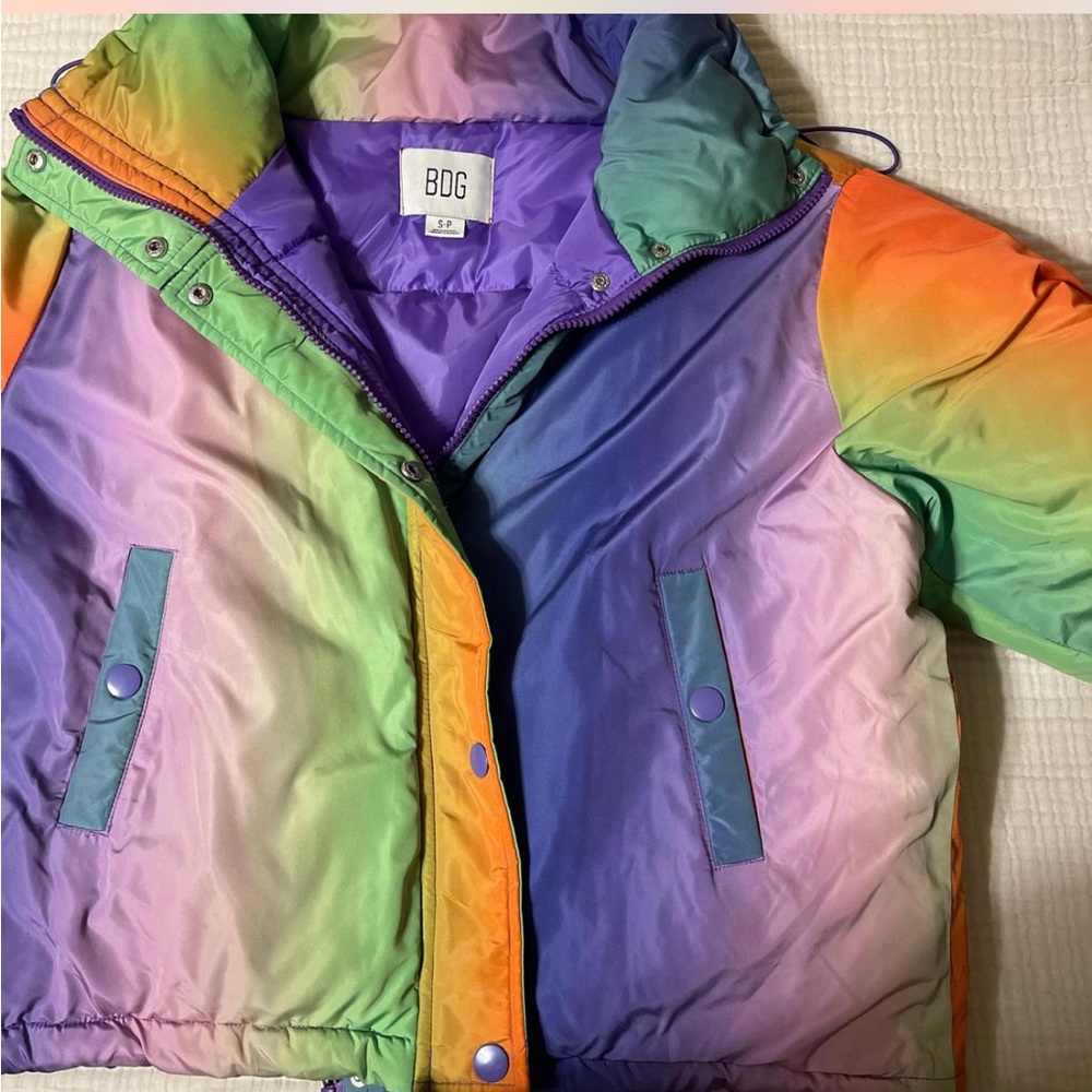 Colorful Rainbow BDG UO Women's Puffer Jacket